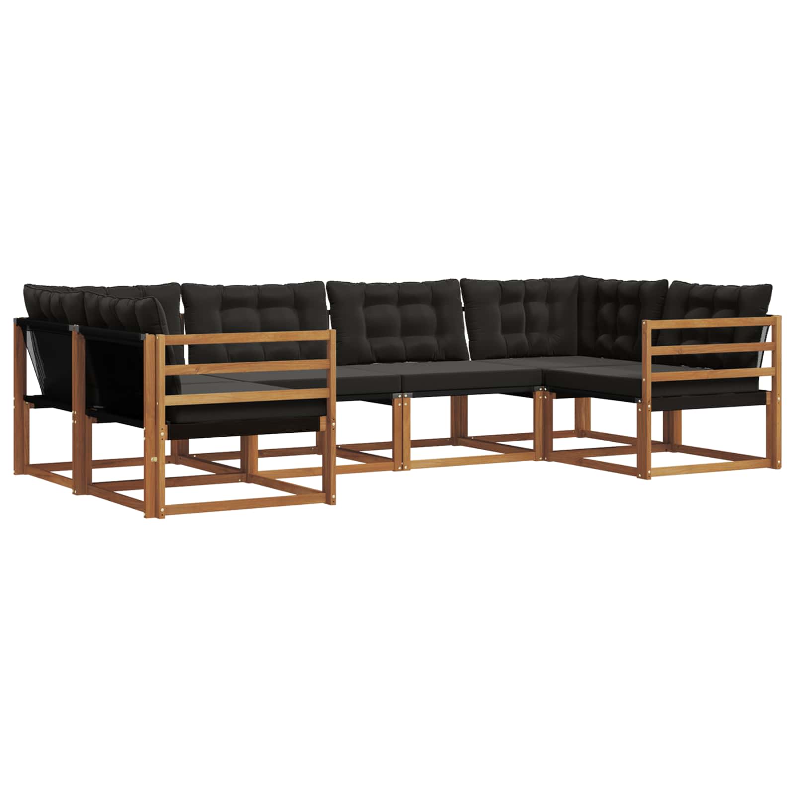 Ensemble de canapés d'extérieur 6 pcs Naturel et Noir - XIOS