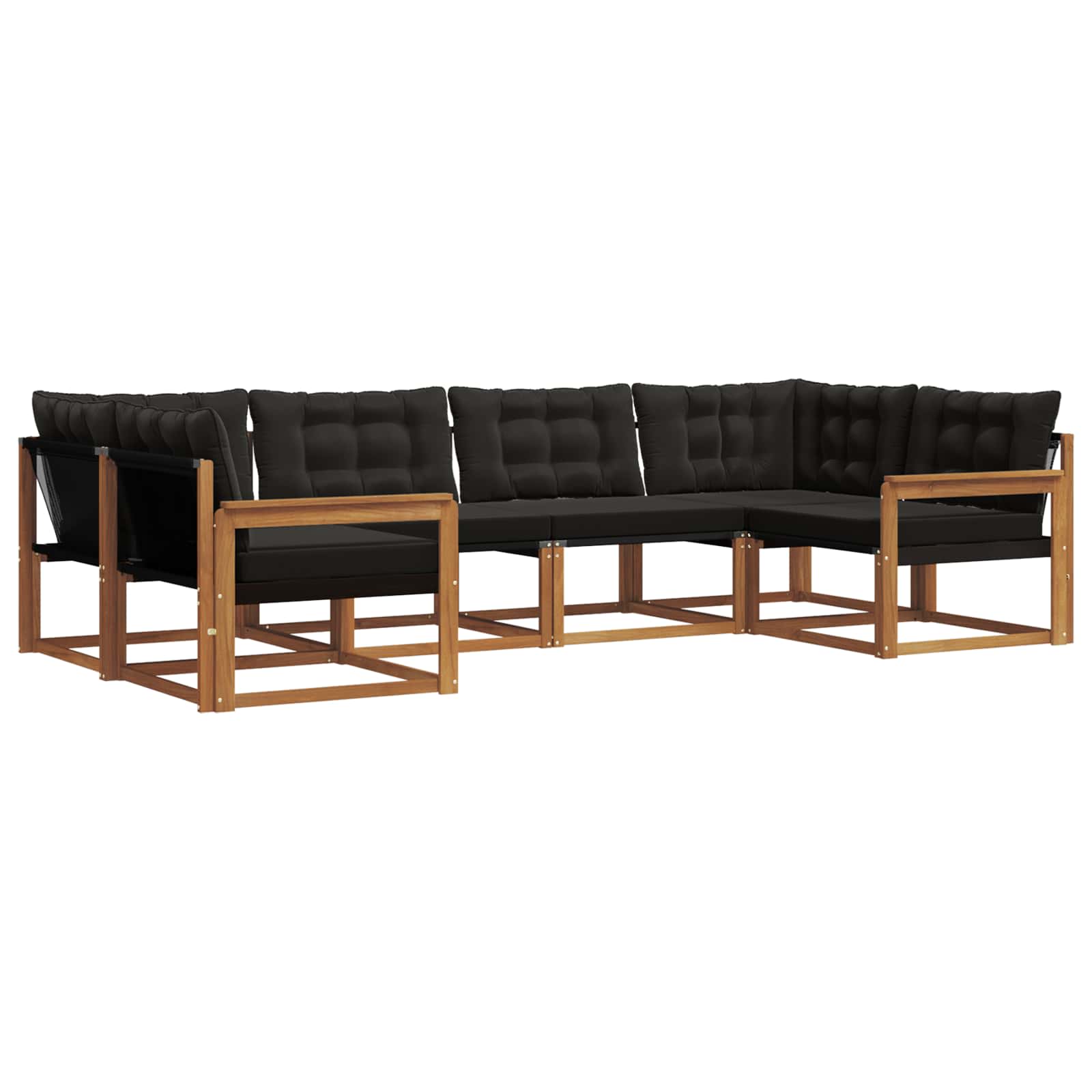 Ensemble de canapés d'extérieur 6 pcs Naturel et Noir - XIOS