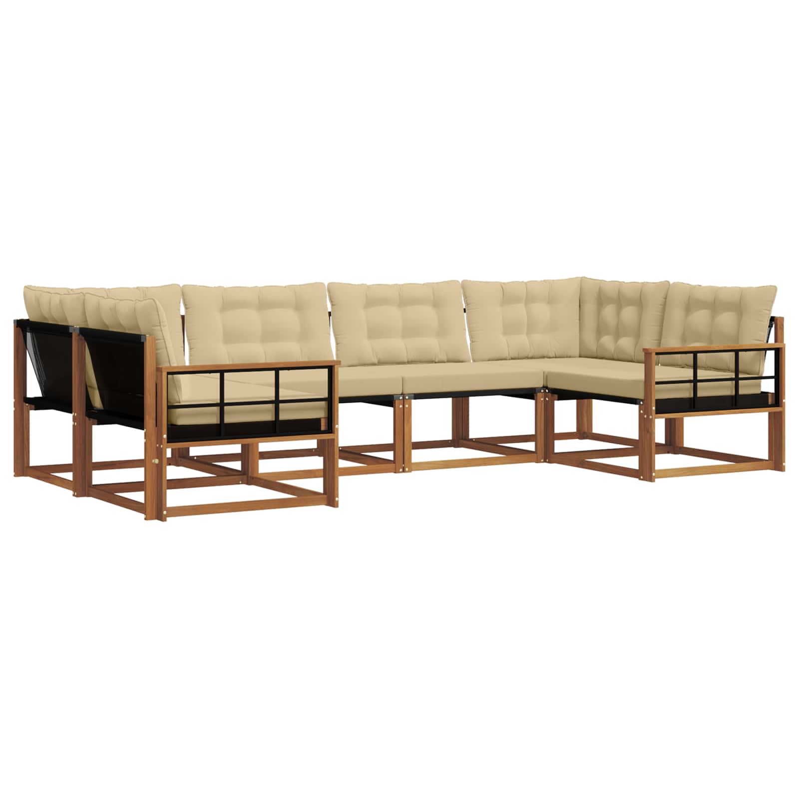 Ensemble de canapés d'extérieur 6 pcs Naturel et Beige - XIOS