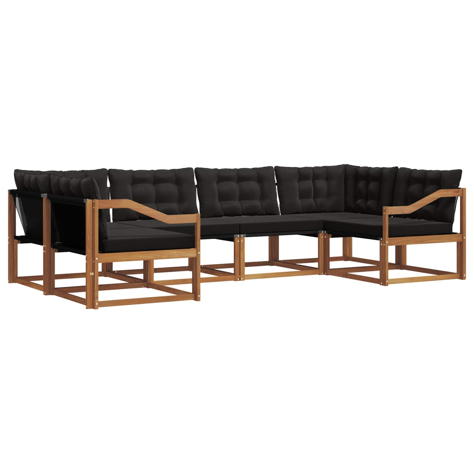 Ensemble de canapés d'extérieur 6 pcs Naturel et Noir - XIOS