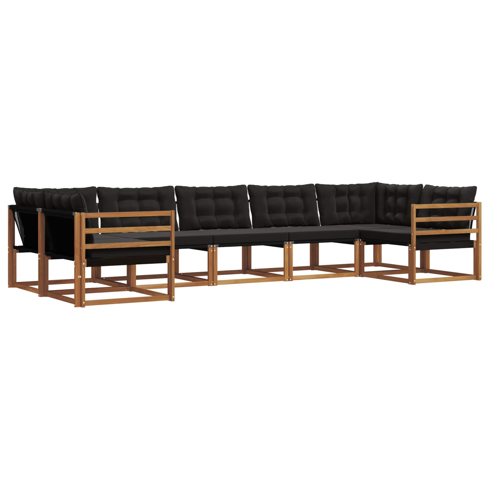 Ensemble de canapés d'extérieur 7 pcs Naturel et Noir - XIOS