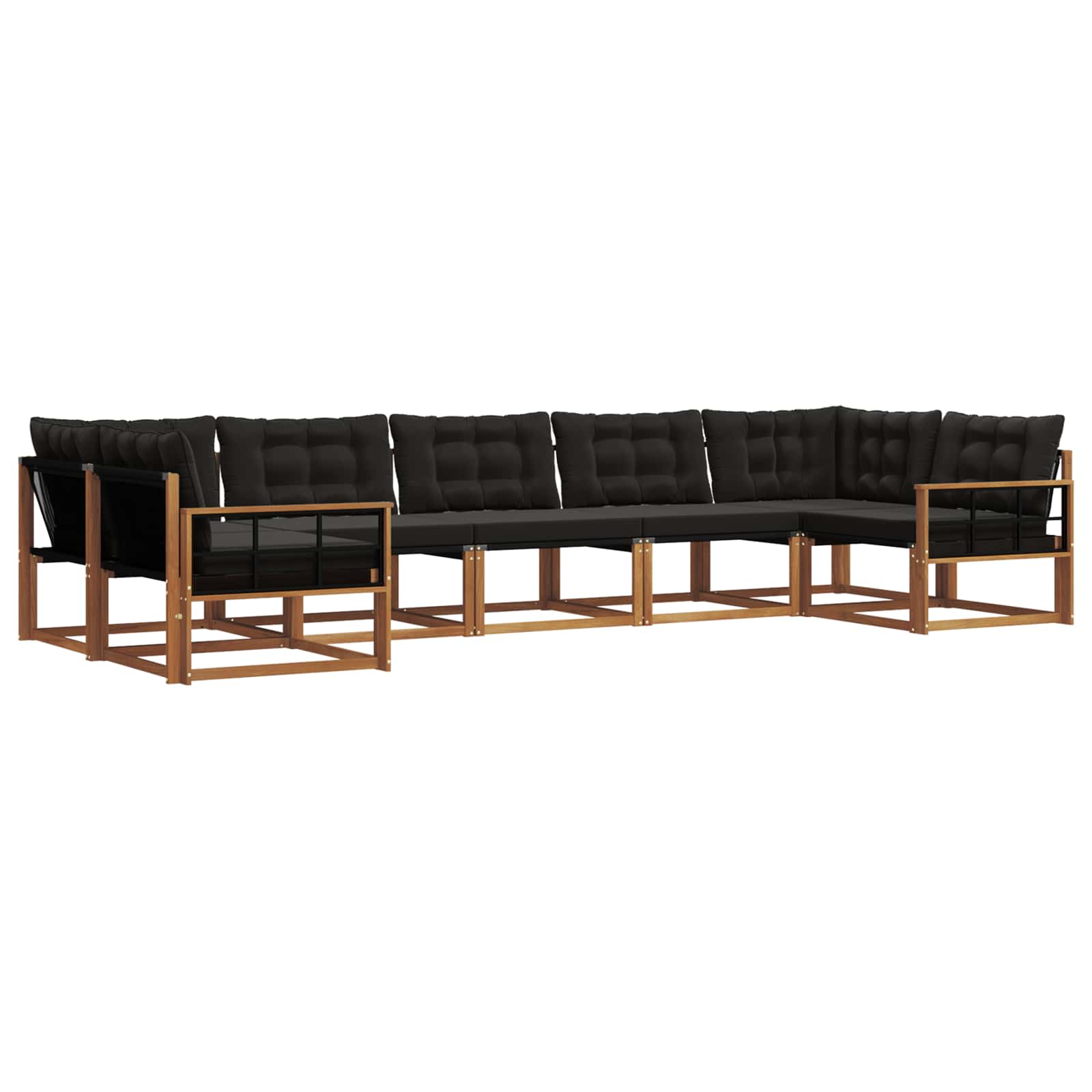 Ensemble de canapés d'extérieur 7 pcs Naturel et Noir - XIOS