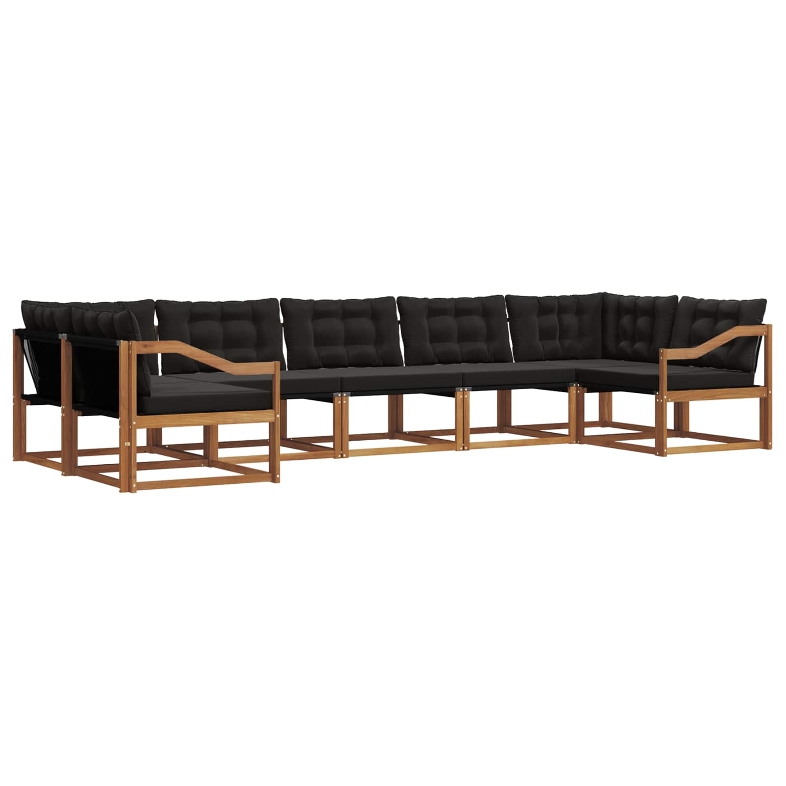 Ensemble de canapés d'extérieur 7 pcs Naturel et Noir - XIOS