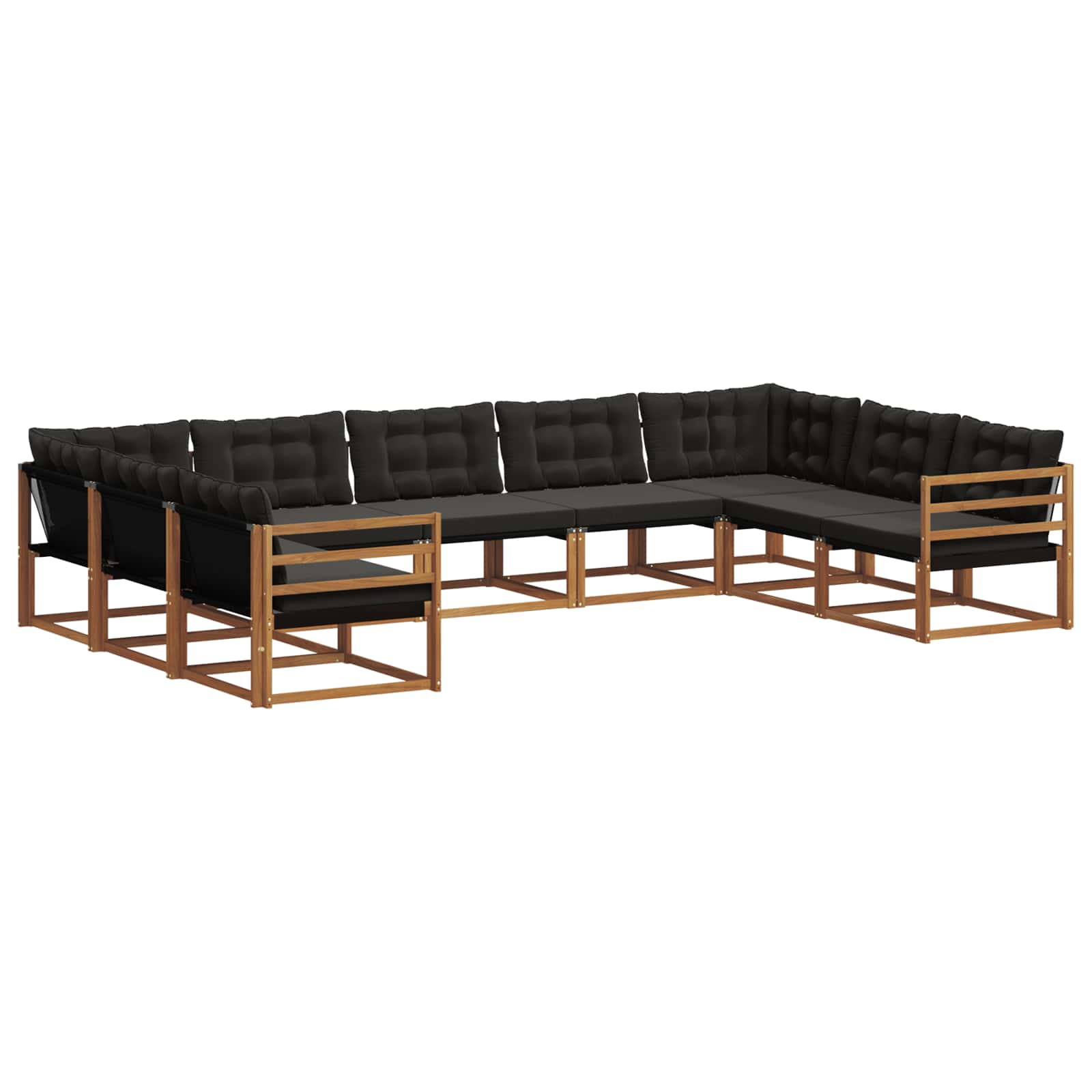 Ensemble de canapés d'extérieur 9 pcs Naturel et Noir - XIOS