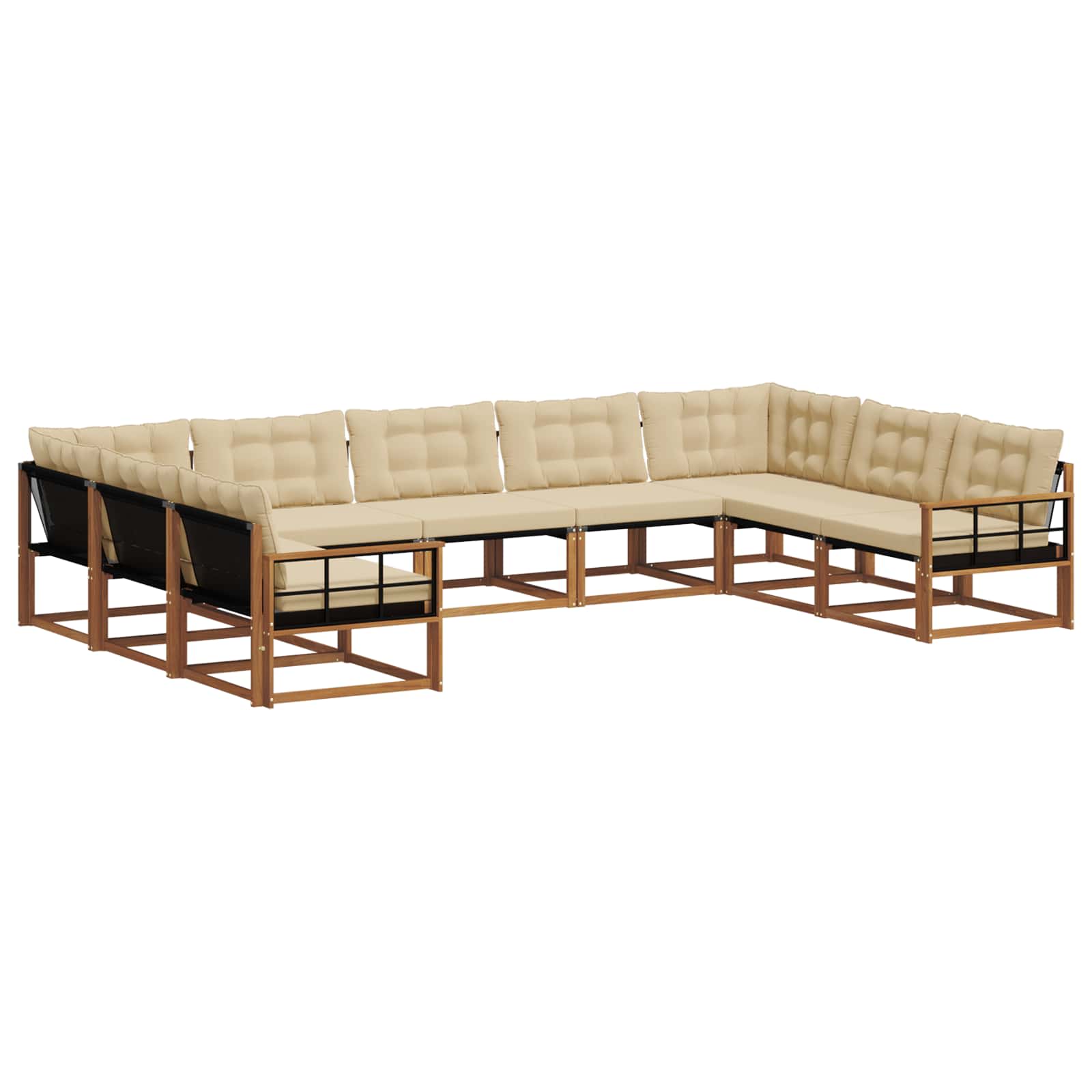 Ensemble de canapés d'extérieur 9 pcs Naturel et Beige - XIOS
