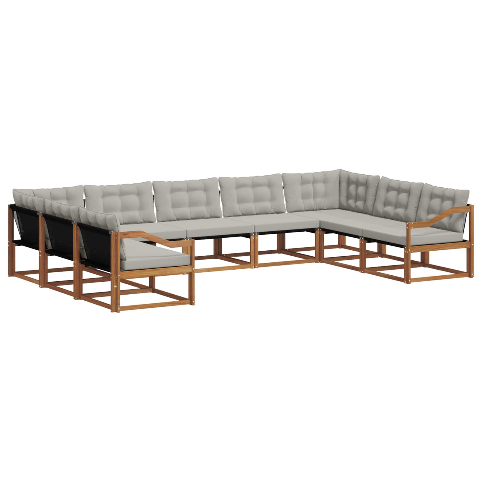 Ensemble de canapés d'extérieur 9 pcs Gris Naturel et Clair - XIOS