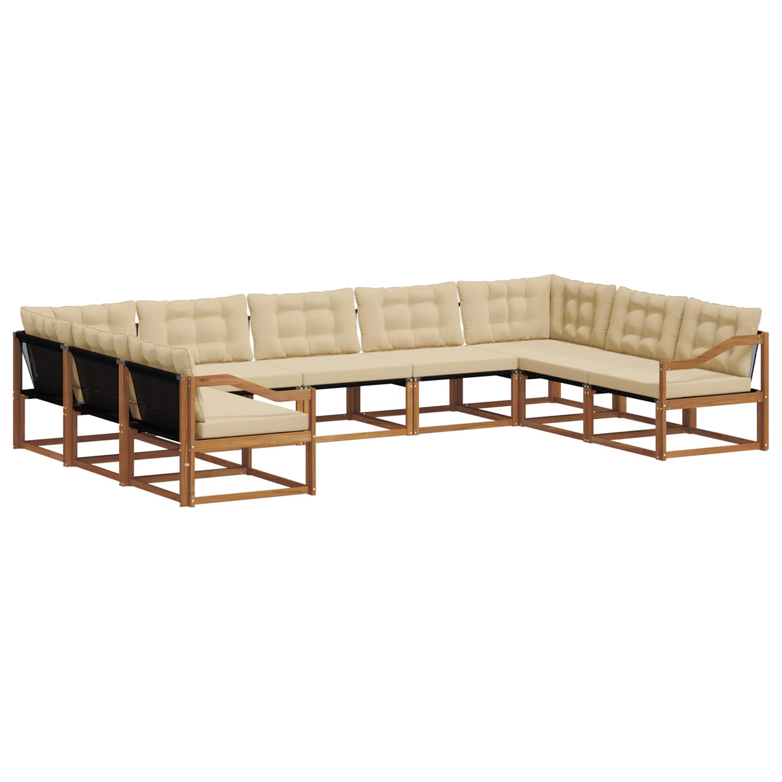 Ensemble de canapés d'extérieur 9 pcs Naturel et Beige - XIOS