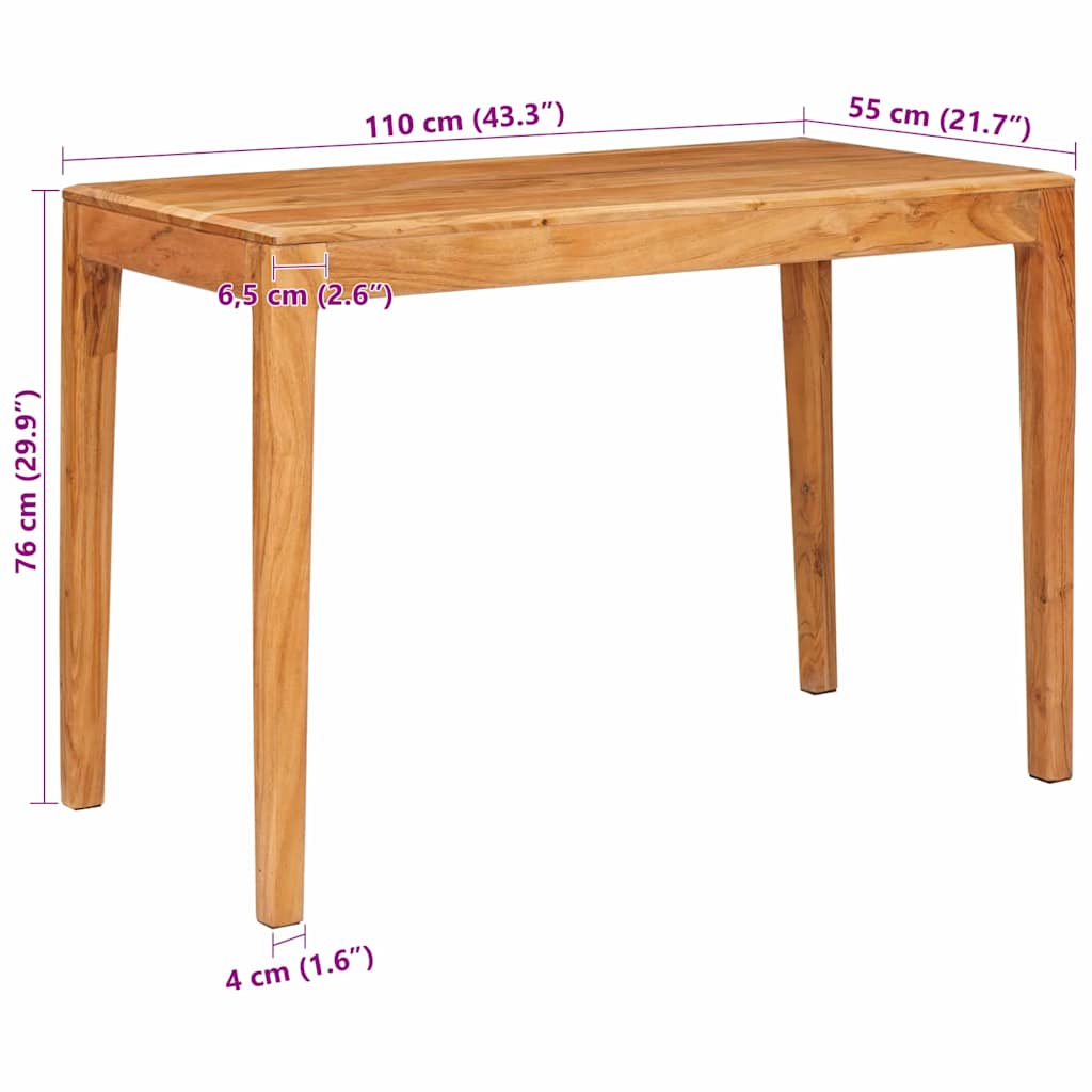 Table de salle à manger 110 x 55 x 76 cm Bois d'Acacia Massif