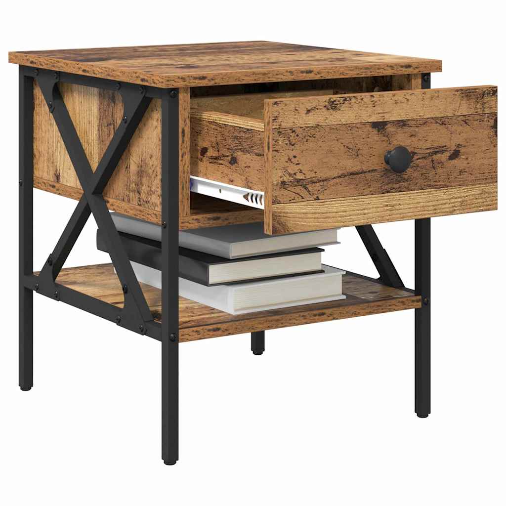 Table de chevet avec tiroir 2 pcs Bois ancien 40 x 42 x 45 cm - XIOS