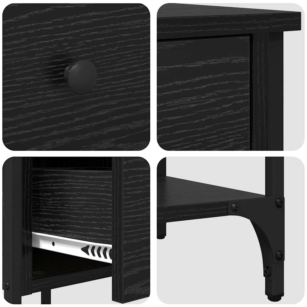 Cabinet de chevet 2 pc Chêne noir 33,5 x 36 x 70 cm - XIOS