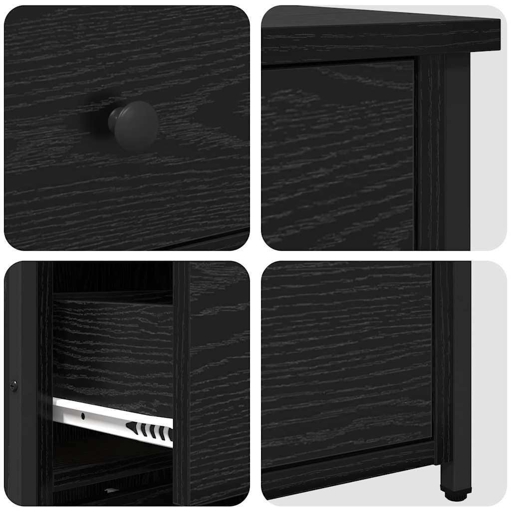 Cabinet de chevet avec tiroir 2 pcs Chêne noir - XIOS