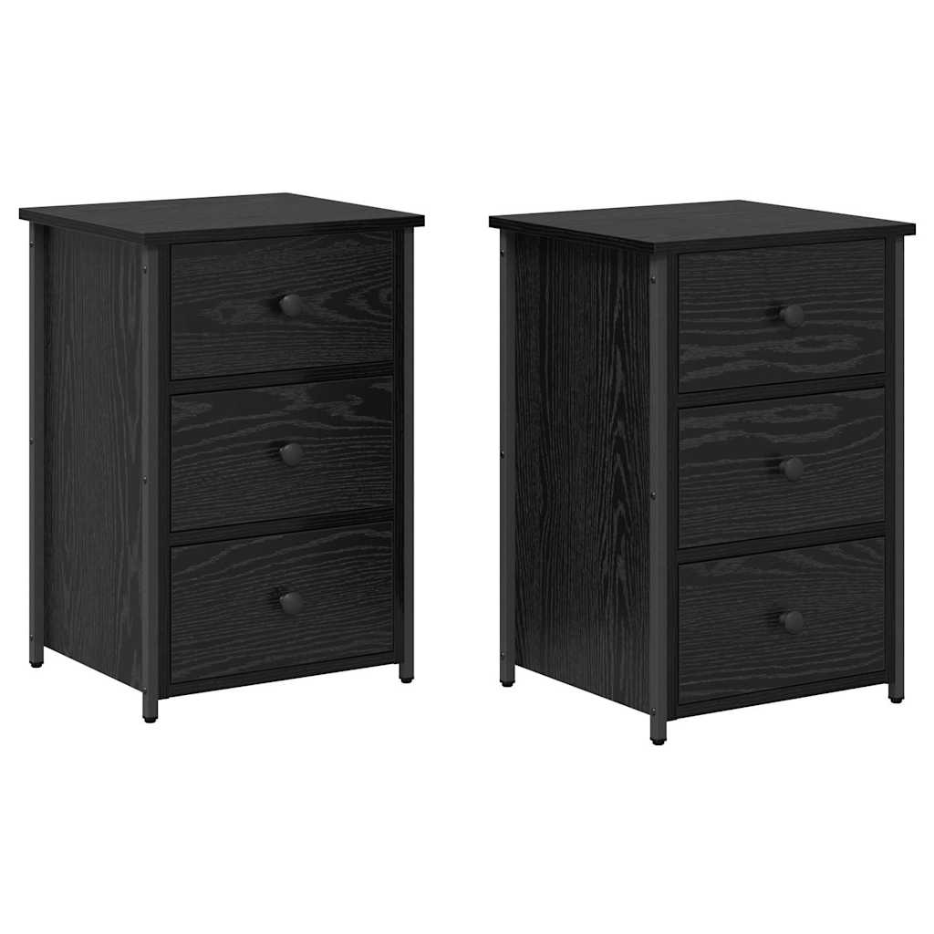 Cabinet de chevet avec tiroir 2 pcs Chêne noir - XIOS