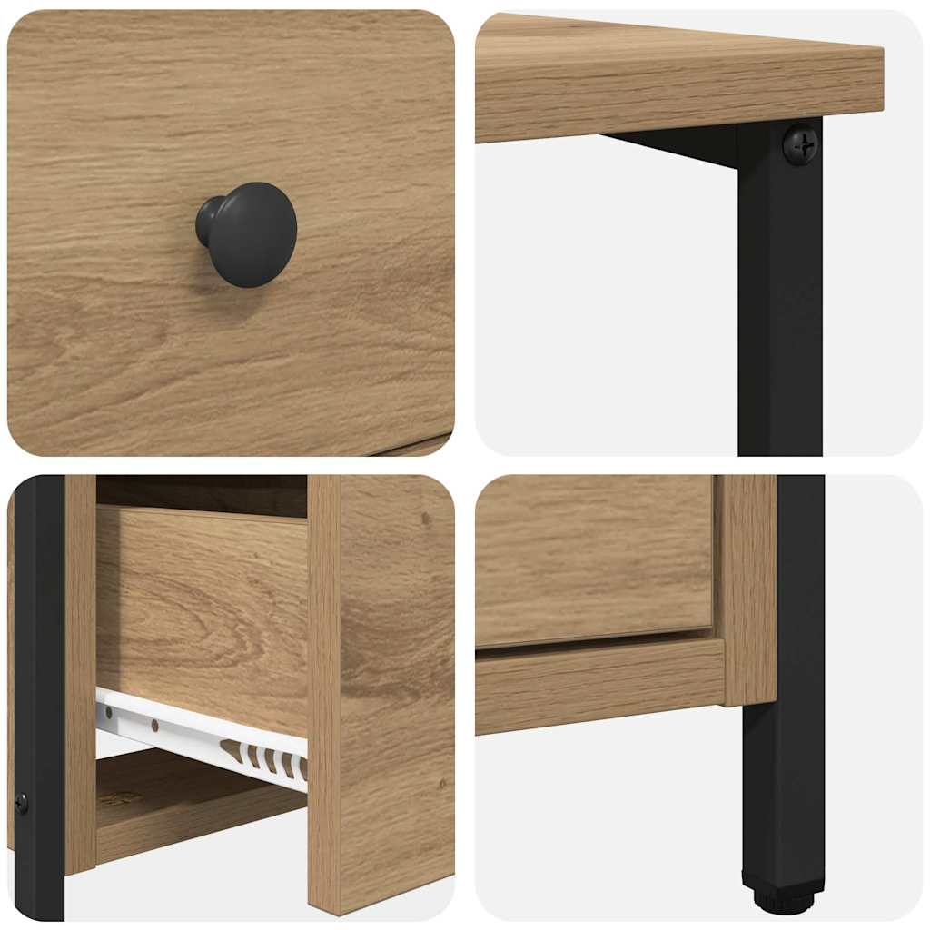 Cabinet de chevet chêne artisanal 30 x 60 x 60 cm - XIOS