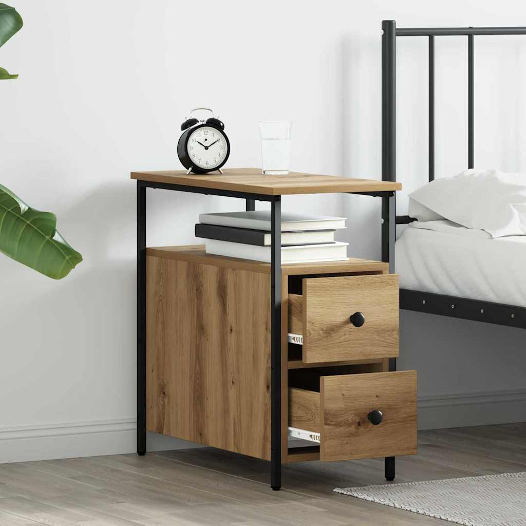 Cabinet de chevet chêne artisanal 30 x 60 x 60 cm - XIOS