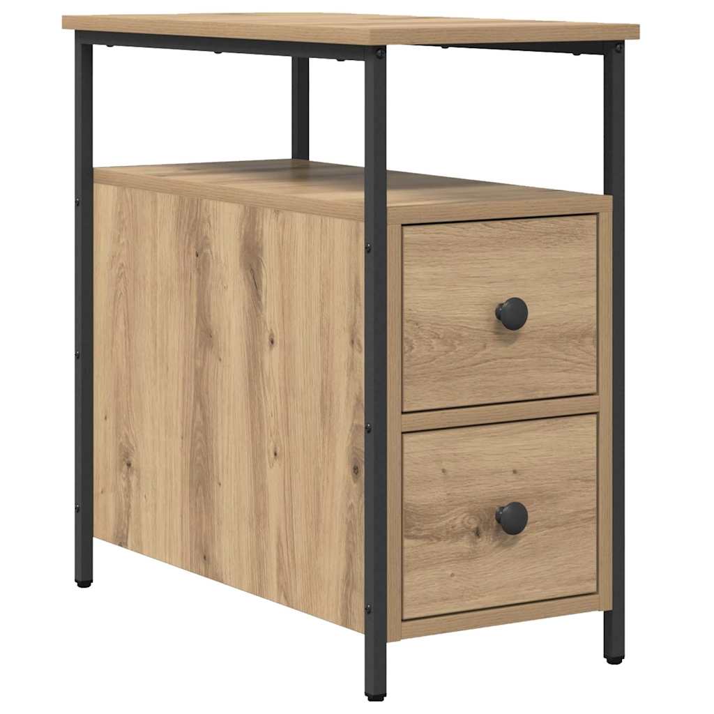 Cabinet de chevet chêne artisanal 30 x 60 x 60 cm - XIOS
