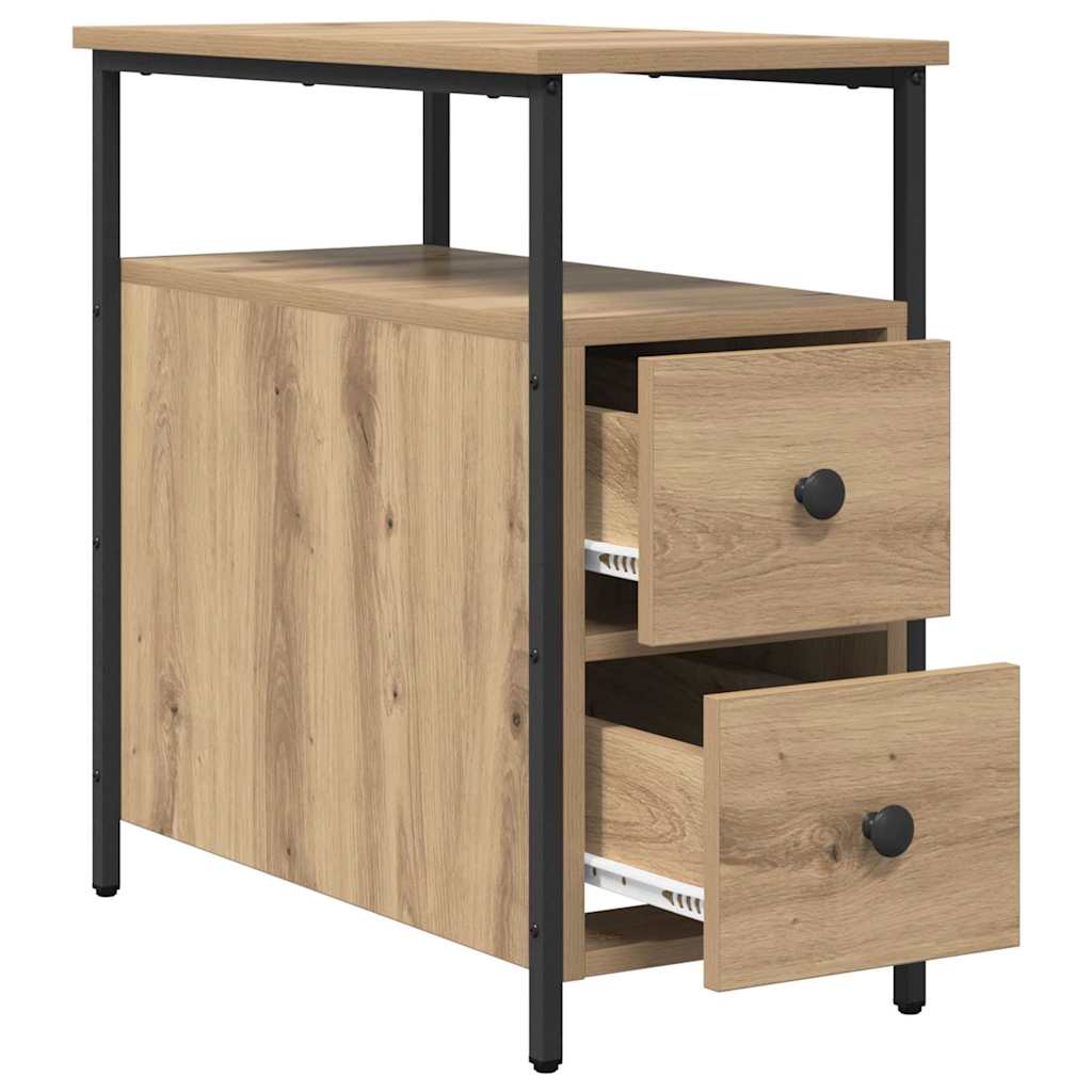 Cabinet de chevet chêne artisanal 30 x 60 x 60 cm - XIOS
