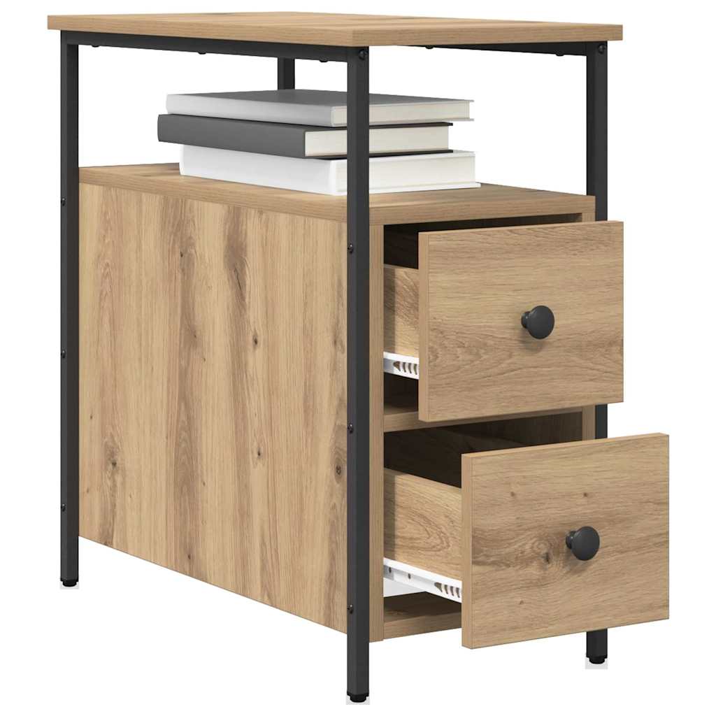 Cabinet de chevet chêne artisanal 30 x 60 x 60 cm - XIOS