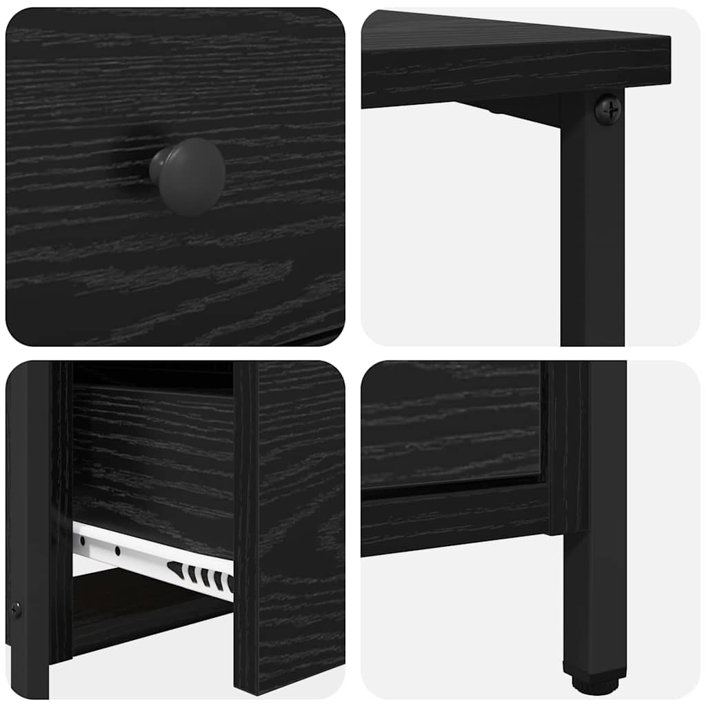 Cabinet de chevet avec tiroir 2 pcs Chêne noir 30 x 60 x 60 cm - XIOS