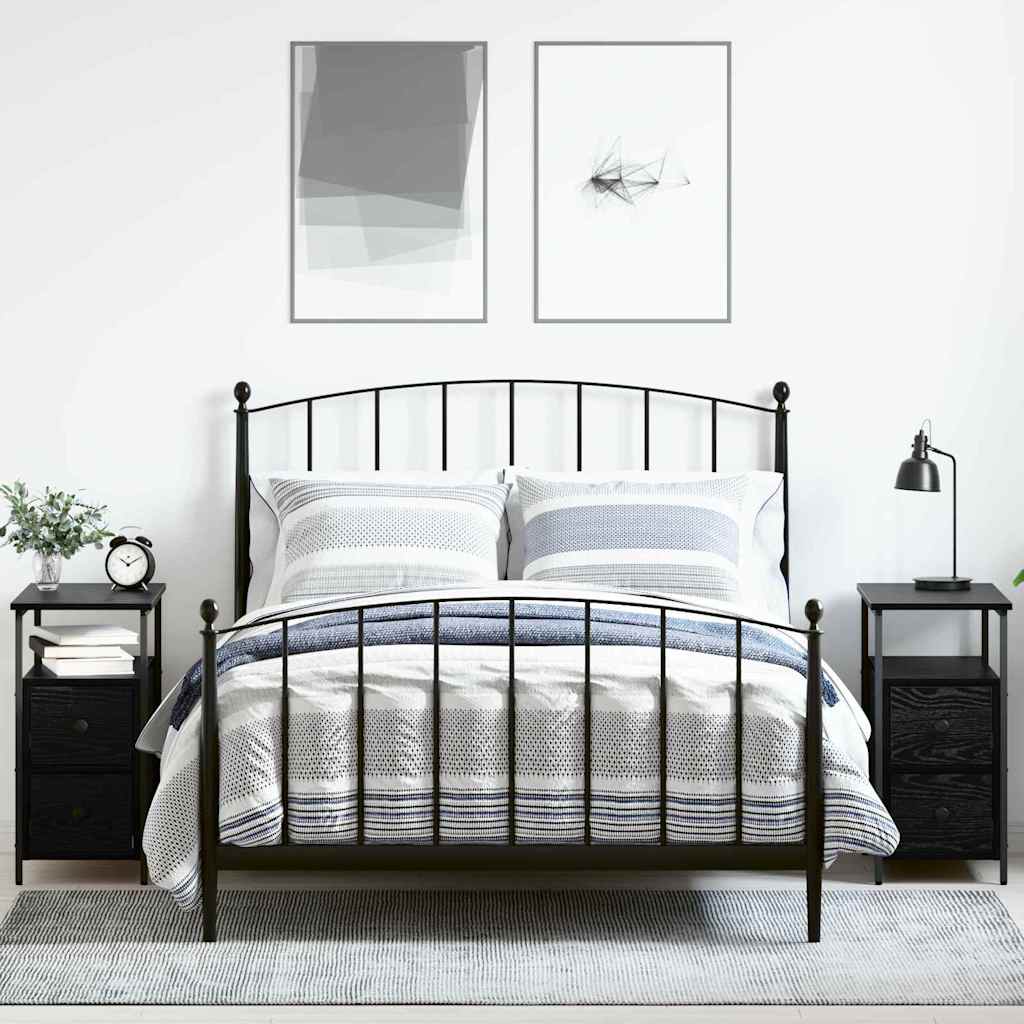 Cabinet de chevet avec tiroir 2 pcs Chêne noir 30 x 60 x 60 cm - XIOS