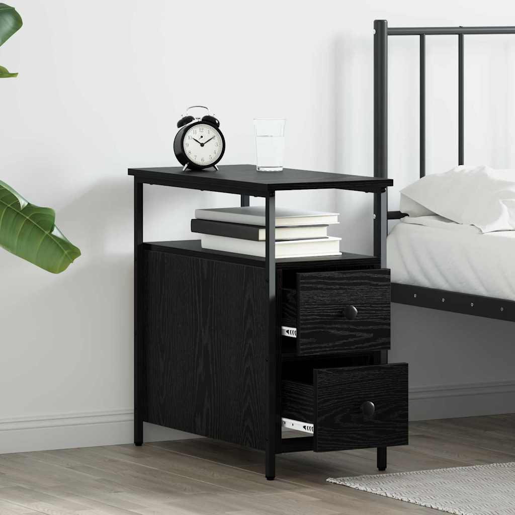 Cabinet de chevet avec tiroir 2 pcs Chêne noir 30 x 60 x 60 cm - XIOS