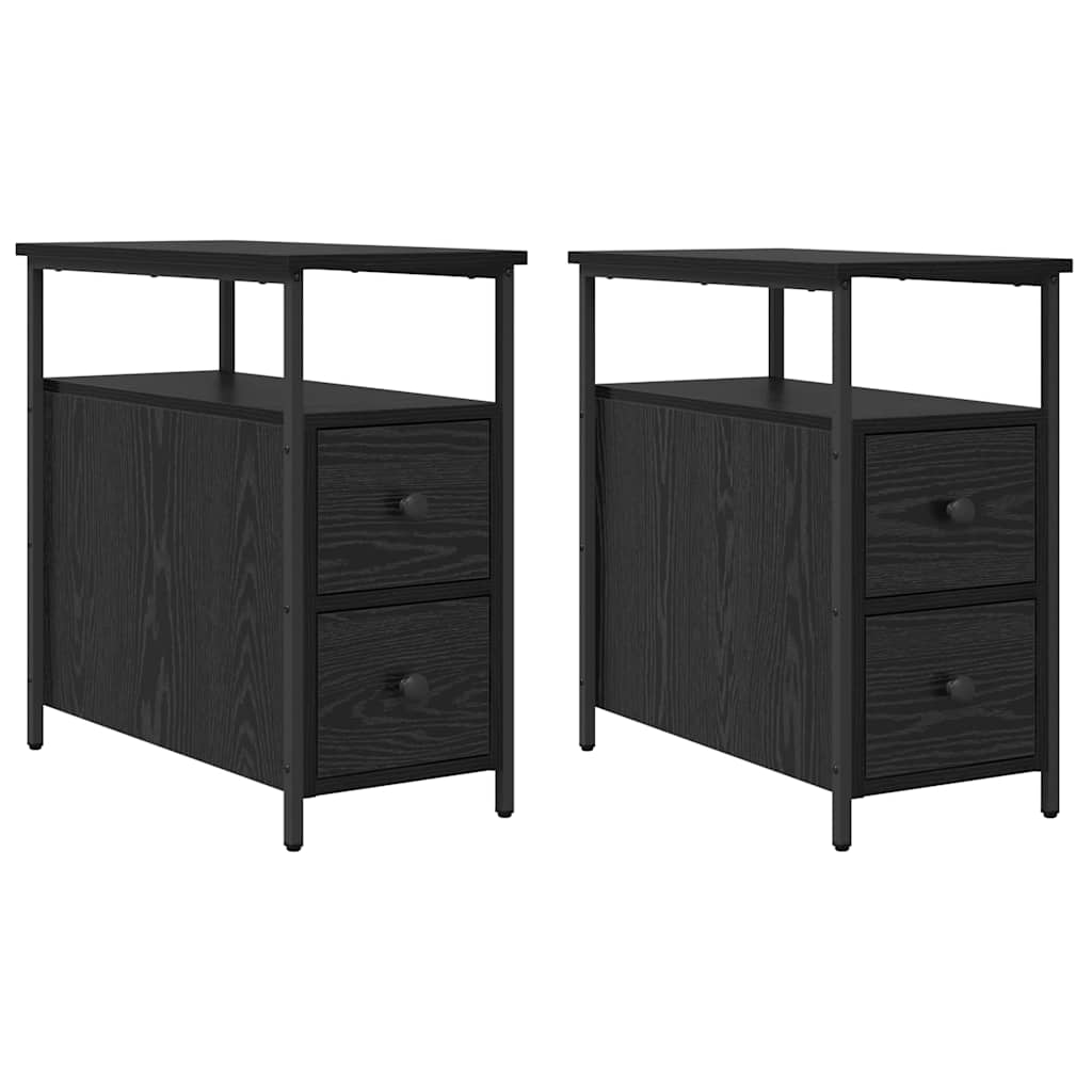 Cabinet de chevet avec tiroir 2 pcs Chêne noir 30 x 60 x 60 cm - XIOS