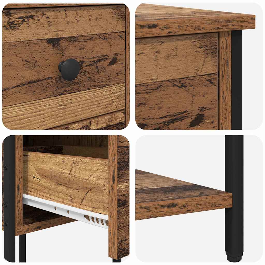 Cabinet de chevet avec tiroir 2 pcs Bois ancien 32 x 42 x 70 cm - XIOS
