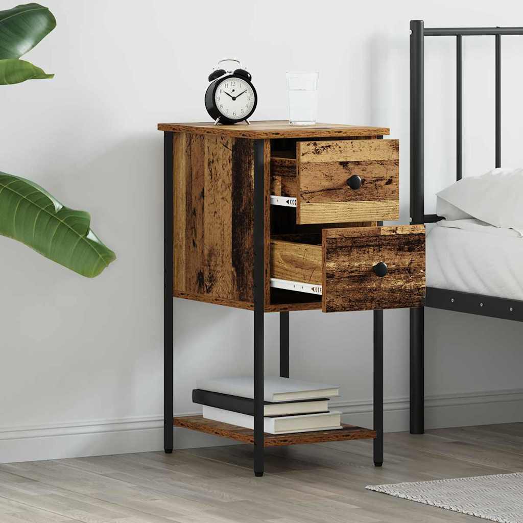 Cabinet de chevet avec tiroir 2 pcs Bois ancien 32 x 42 x 70 cm - XIOS