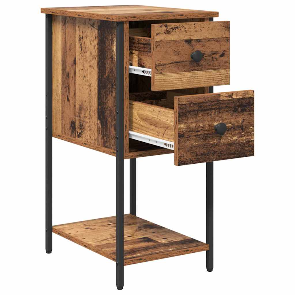 Cabinet de chevet avec tiroir 2 pcs Bois ancien 32 x 42 x 70 cm - XIOS