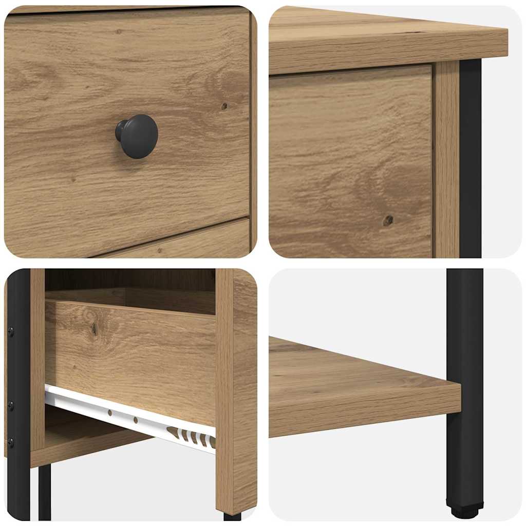 Cabinet de chevet 2 pcs chêne artisanal 32 x 42 x 70 cm - XIOS