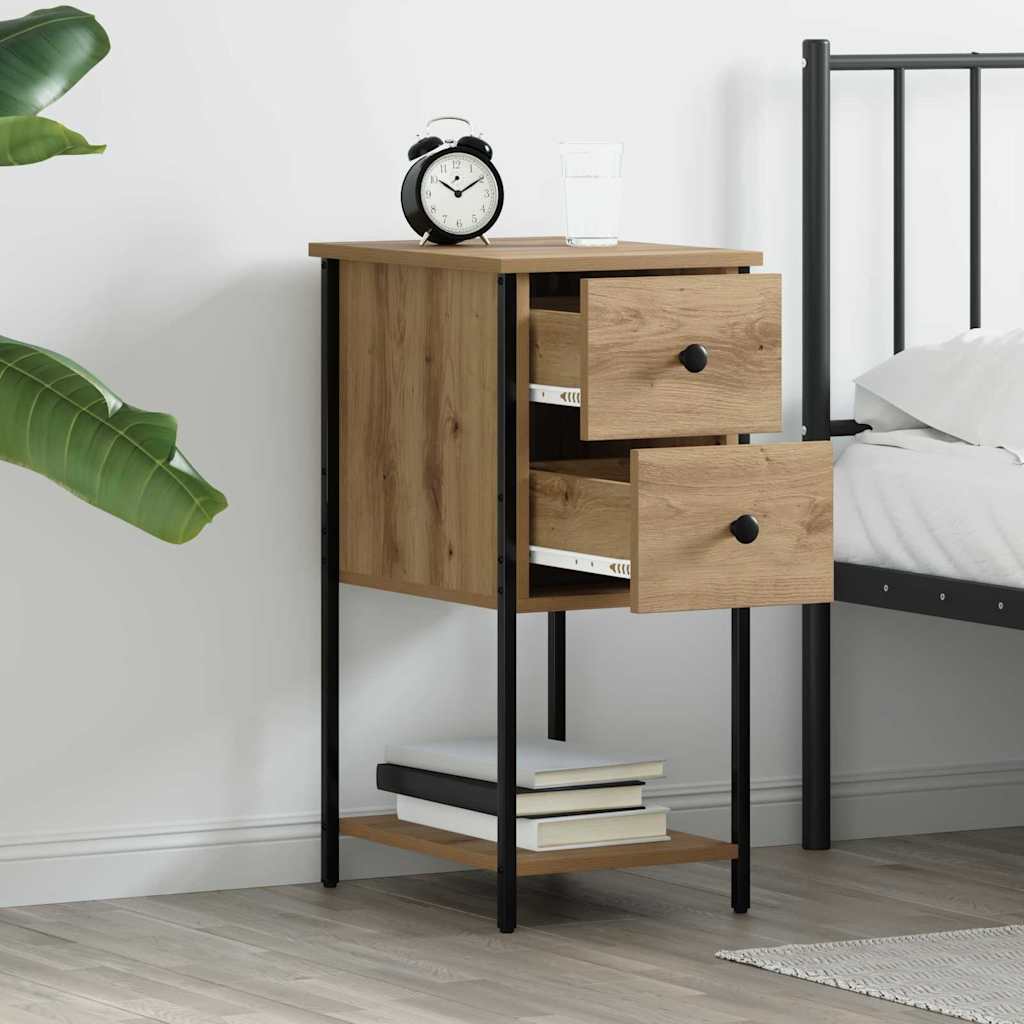 Cabinet de chevet 2 pcs chêne artisanal 32 x 42 x 70 cm - XIOS