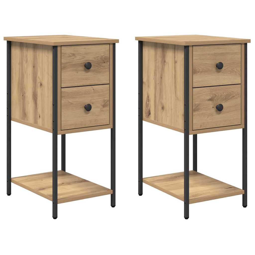 Cabinet de chevet 2 pcs chêne artisanal 32 x 42 x 70 cm - XIOS