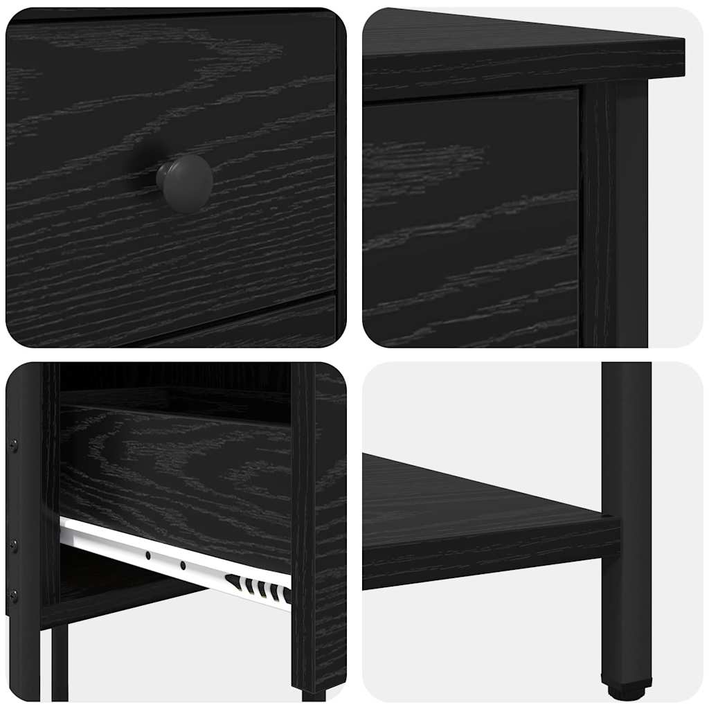 Cabinet de chevet 2 pc Chêne noir 32 x 42 x 70 cm - XIOS