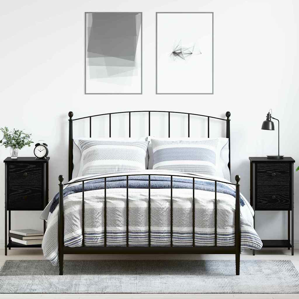 Cabinet de chevet avec tiroir 2 pcs Chêne noir 32 x 42 x 70 cm