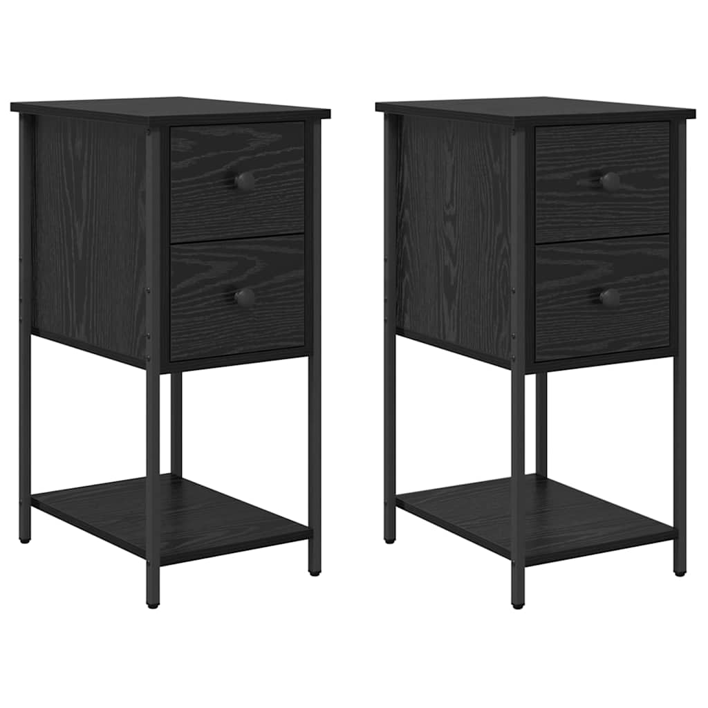 Cabinet de chevet 2 pc Chêne noir 32 x 42 x 70 cm - XIOS