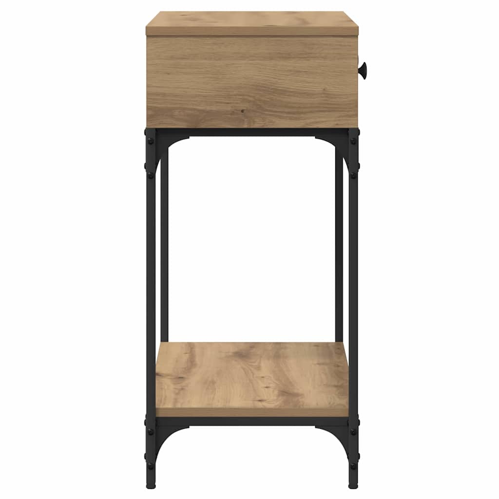 Table console avec tiroir chêne artisanal 75 x 34,5 x 75 cm - XIOS