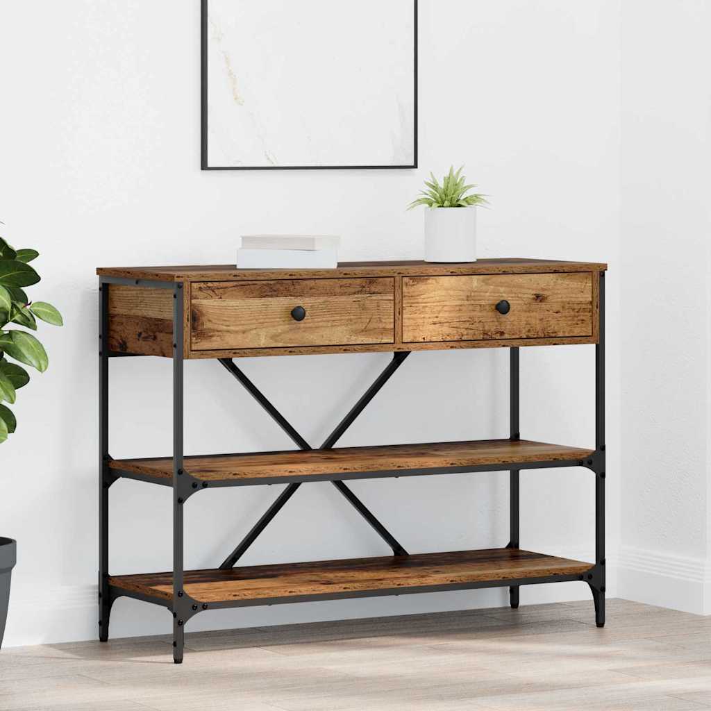Table console avec tiroir Marron 100 x 34,5 x 75 cm bois - XIOS