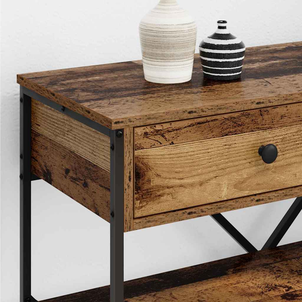 Table console avec tiroir avec étagère Autre Bois ancien - XIOS