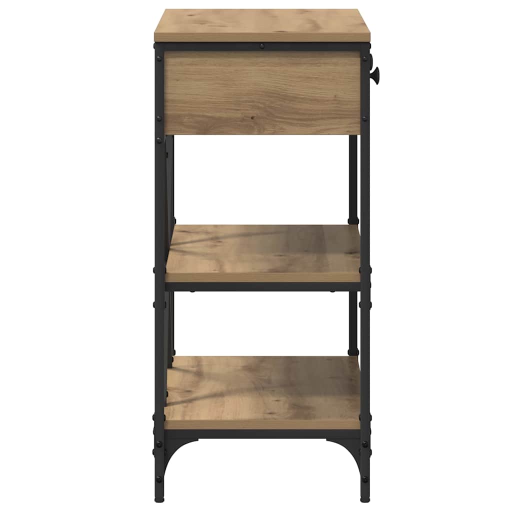 Table console avec tiroir avec étagère Autre chêne artisanal - XIOS