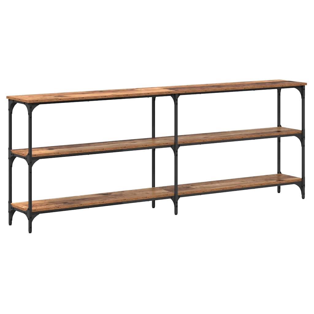 Table console avec étagère Bois Ancien 200 x 29 x 75 cm - XIOS
