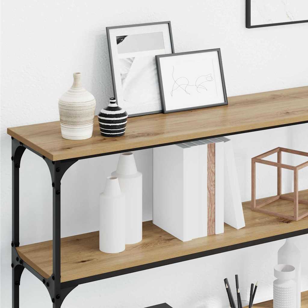 Table console avec étagère chêne artisanal 200 x 29 x 75 cm - XIOS