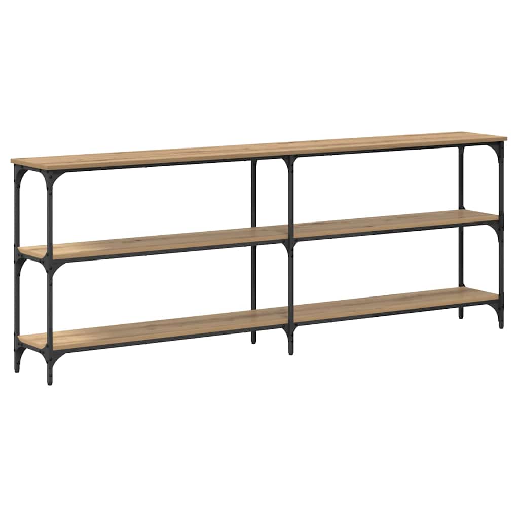 Table console avec étagère chêne artisanal 200 x 29 x 75 cm - XIOS