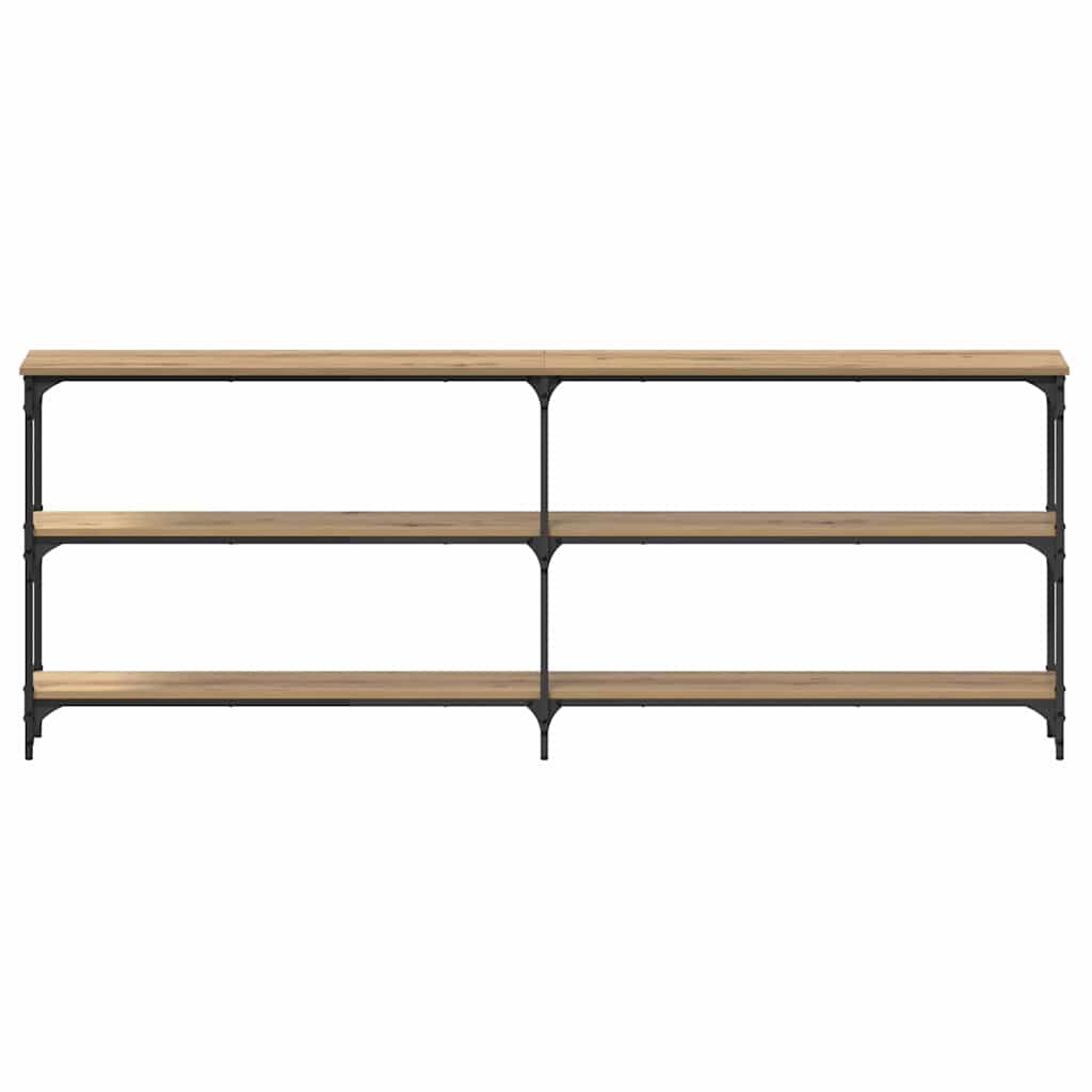 Table console avec étagère chêne artisanal 200 x 29 x 75 cm - XIOS