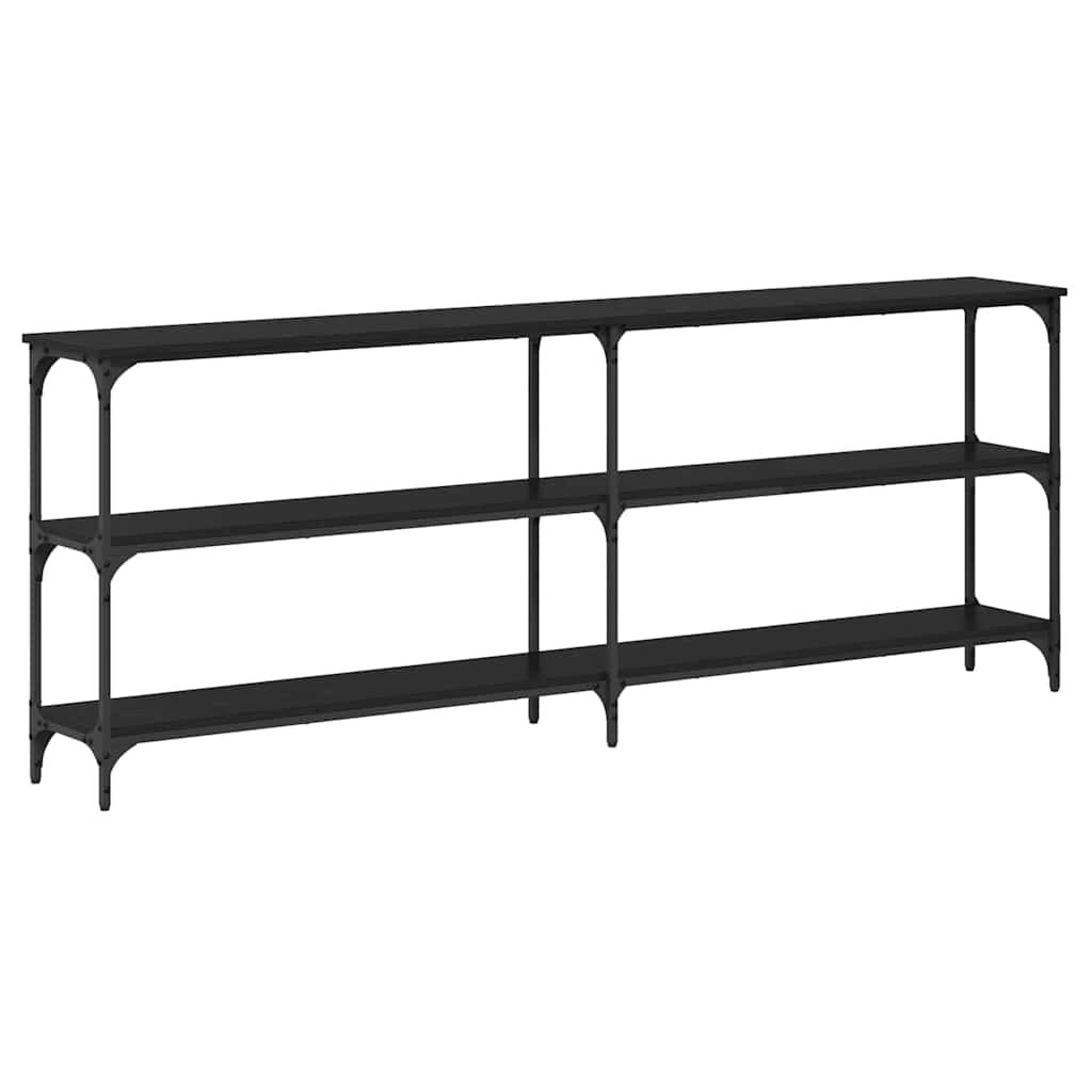 Table console avec étagère Chêne noir 200 x 29 x 75 cm - XIOS