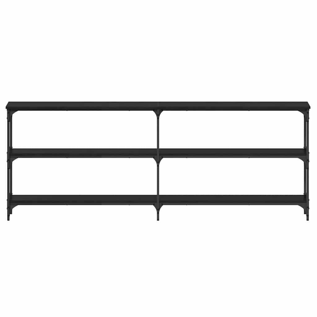 Table console avec étagère Chêne noir 200 x 29 x 75 cm - XIOS