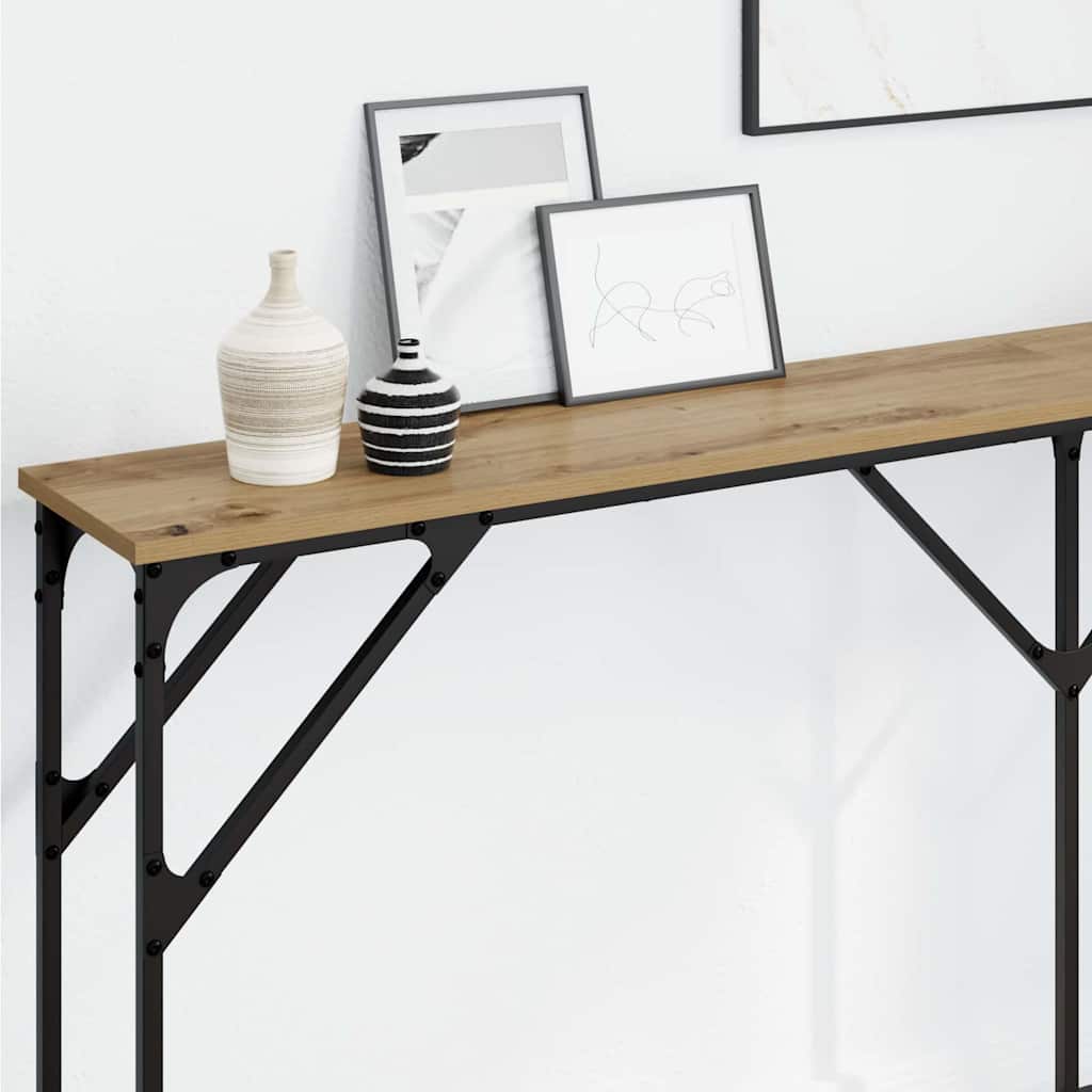 Table console chêne artisanal 180 x 23 x 75 cm
