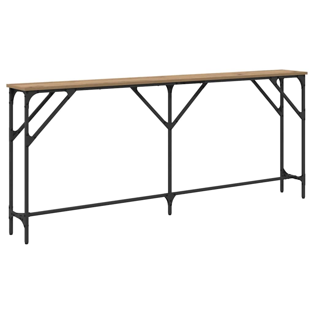 Table console chêne artisanal 180 x 23 x 75 cm