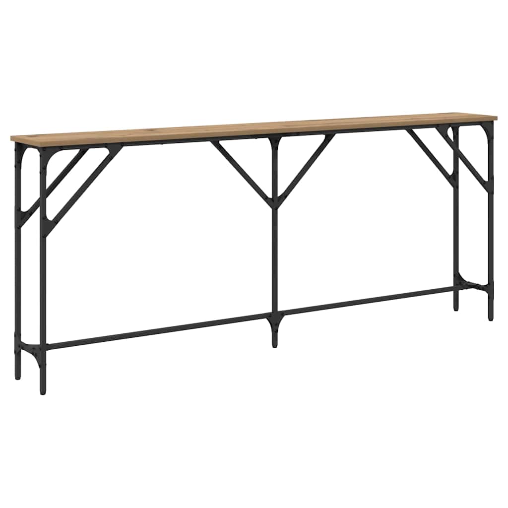 Table console chêne artisanal 180 x 23 x 75 cm