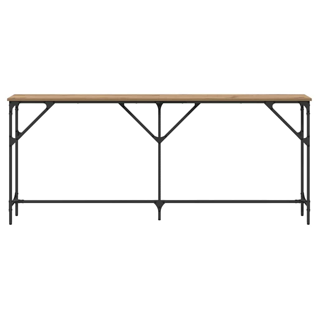 Table console chêne artisanal 180 x 23 x 75 cm