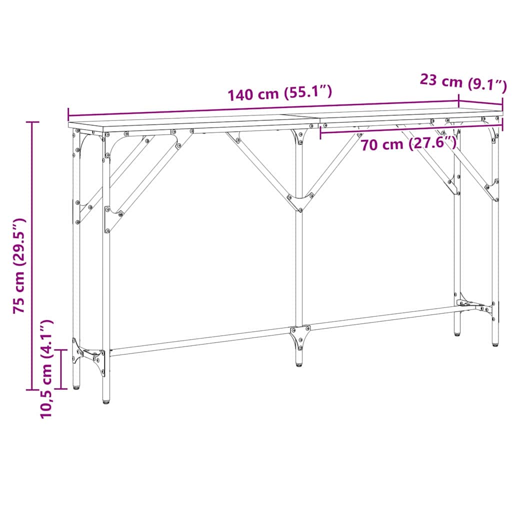 Table console Bois Ancien 140 x 23 x 75 cm - XIOS