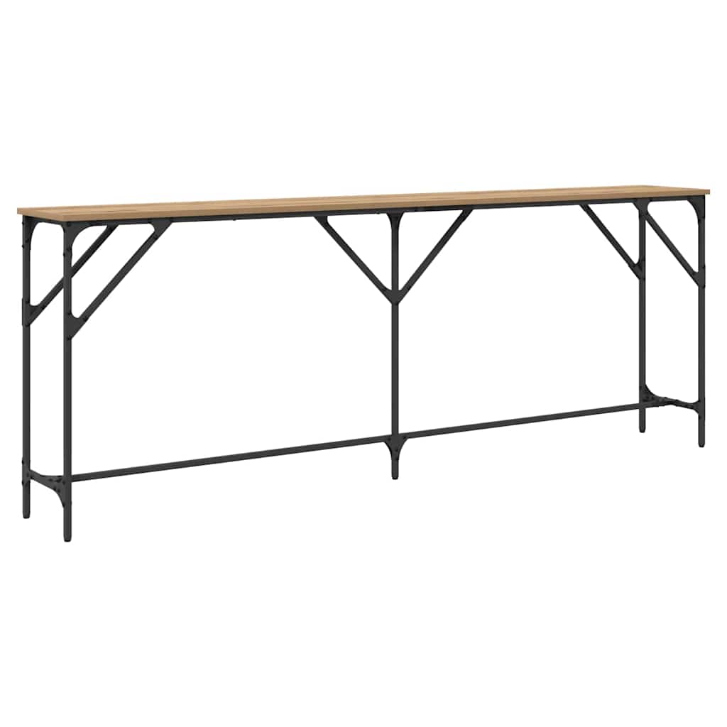 Table console chêne artisanal 200 x 29 x 75 cm